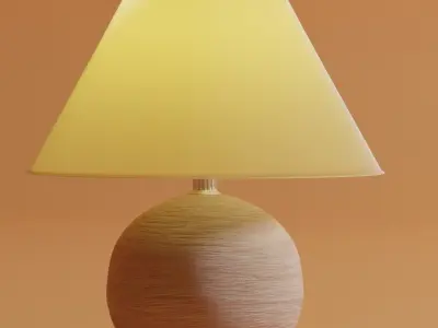 wood table lamp 3D model