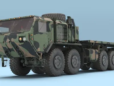 Heavy Palletized Load System Flatbed Used Camouflage 3D model
