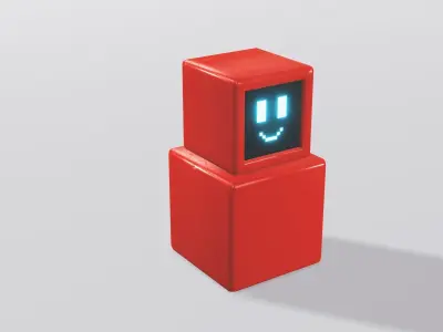 Block Bot Low-poly 3D model