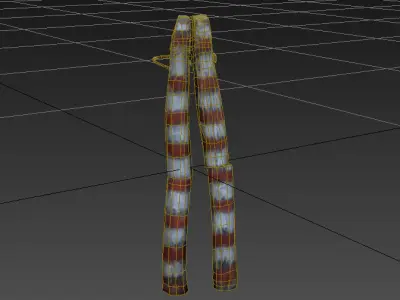 Wooden pillars Low-poly 3D model