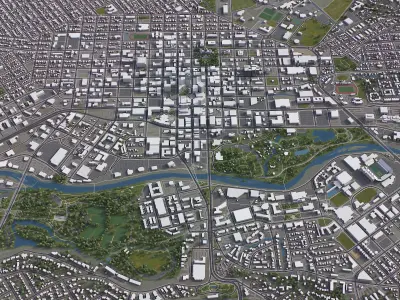 Boise - City 3D Model Low-poly 3D model