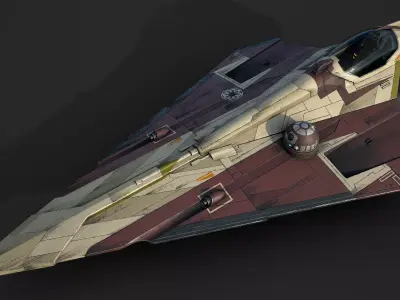 Star Wars Jedi Starfighter - Obi Wan Kenobi Low-poly 3D model