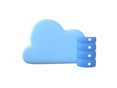 Cloud Database Icon v2 001 Low-poly 3D model