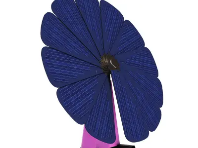 SmartFlower solar panel system Low-poly 3D model
