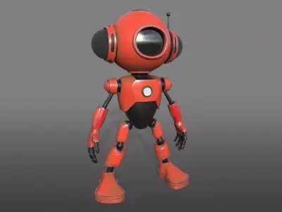 Robot Low-poly 3D model 8