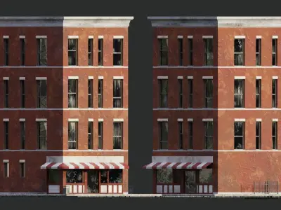Building Block Low-poly 3D model