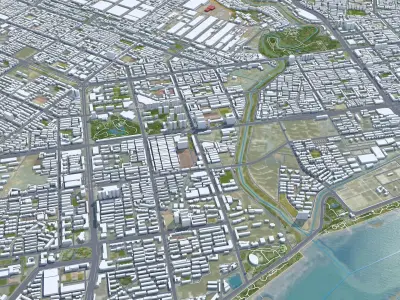 Luoyang Henan China 100km Low-poly 3D model