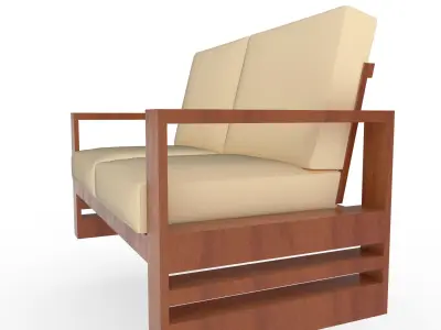 Two seater sofa Free low-poly 3D model