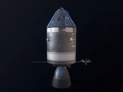 Apollo command and service module Low-poly 3D model