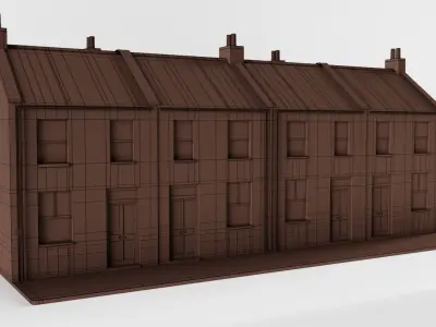 Row of Victorian Houses 3D model