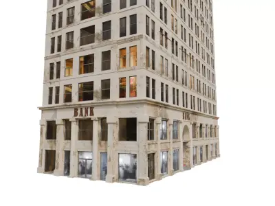 BANK BUILDING Low-poly 3D model