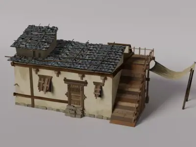 Poor man house Free low-poly 3D model