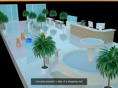 Shopping mall floors 3D Model Pack