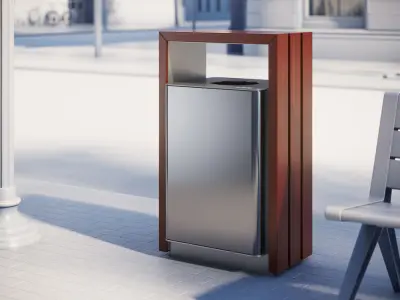 Big metal trash bin 3D model