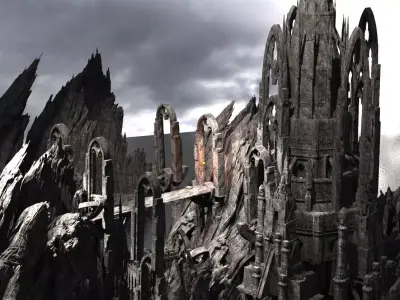 Gorgoroth Temple Fortress Ruins 3D model