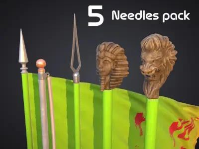 FLAG ANIMATED 3 SPEED OF WIND Low-poly 3D model