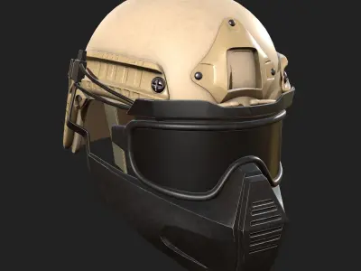 Helmet military combat armor soldier  Low-poly 3D model