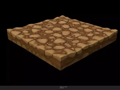 Stylized Cobblestone Path Game Ready - AI Low-poly 3D model