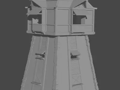 Tower wooden 3D model