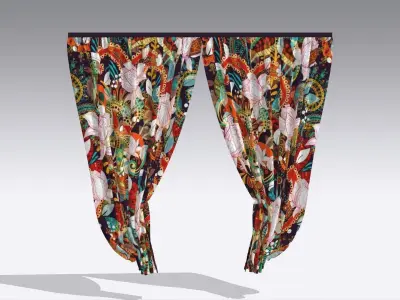 Curtain Low-poly 3D model 25