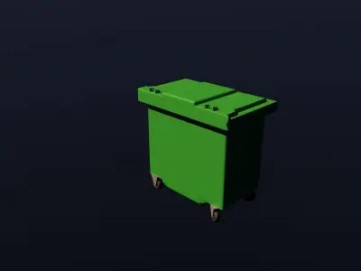 garbage container Low-poly 3D model 4