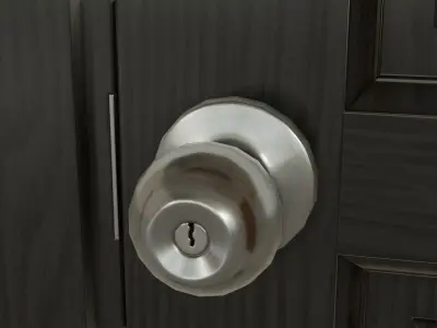 Wooden black door Low-poly 3D model