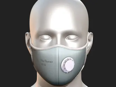 Gas mask protection futuristic technology respirator  Low-poly 3D model