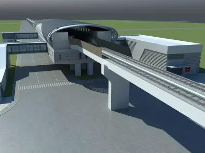 Light Rail Station 2 3D model