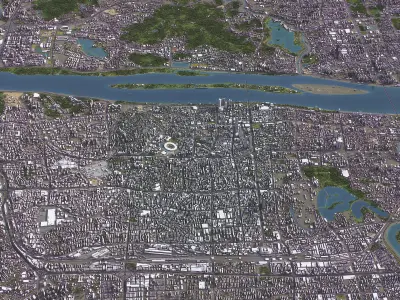 Changsha - 3D City Model Low-poly 3D model