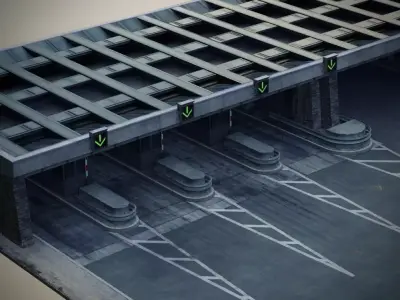 Du Mont-Blanc Toll Booth Low-poly 3D model