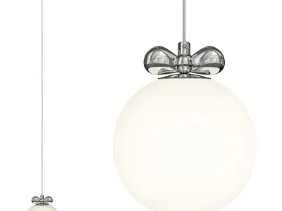 Modern Silver Pendant Light with Adjustable Hanging 3D model