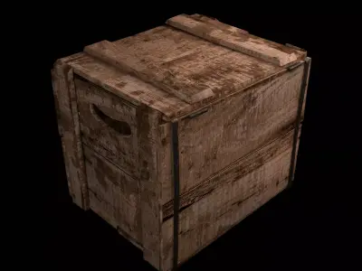Vintage Wooden Whiskey Crate 3D model