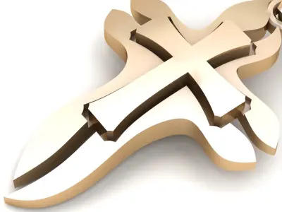 Light Gold Cross New Design  CP 48 3D print model