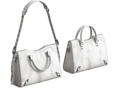 Balenciaga Le City Medium Bag White Low-poly 3D model