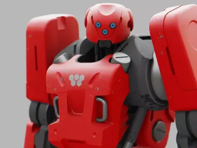 MECHA SOLDIER  RIGGED 3D model