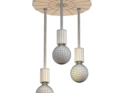 eglo-wilmcote-43126 three light ceiling fixture 3D model