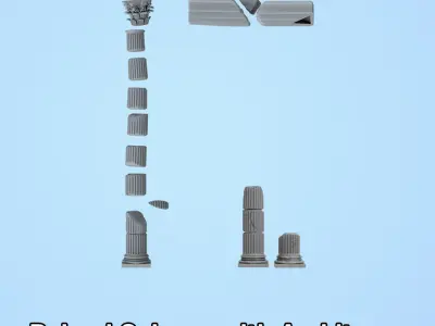 Ruined Corinthian Column with Broken Architrave 3D print model