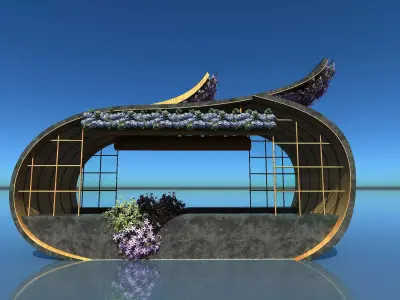 Outdoor booth 3D model