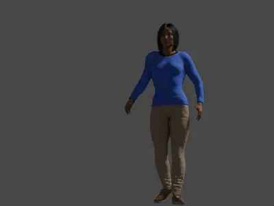 Female Character sci-fi 3D model