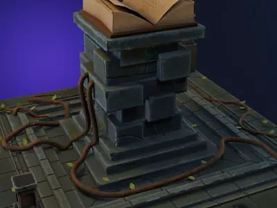 Stylized Low poly Game Ready Altar Free low-poly 3D model