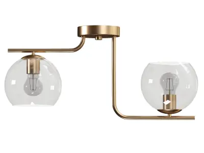 Bedonia 2 Light Glass Semi Flush Mount 3D model