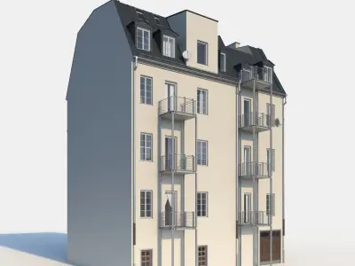 Residential City Building - Row - 07 - Shopfront 3D model