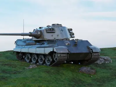 Tank Tiger WW2 AAA  Low-poly 3D model