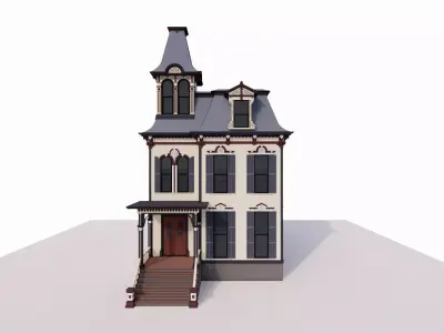 Victorian House 3-Story - small 3D model