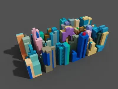 Tiny Modern Voxel City 3D model
