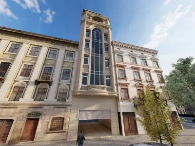 Classic stone facade-Building Classic Facade Element 3D model order