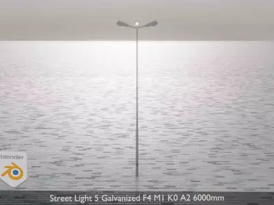 Street Light 5 Galvanized F4 M1 K0 A2 6000mm  Low-poly 3D model
