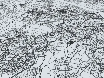 North Rhine Westphalia Road Network and Streets 3D model