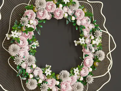 decorative set and wall decor Low-poly 3D model