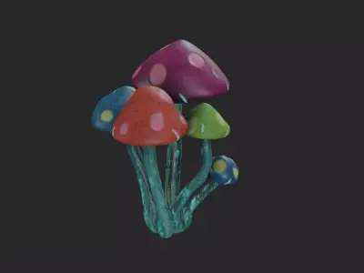 Glow in the Dark Mushroom Low-poly 3D model
